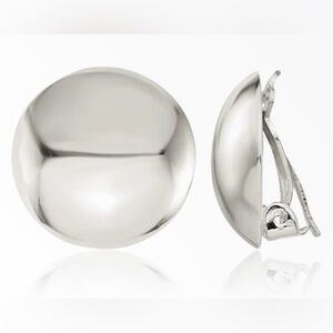 925 Sterling Silver Non Pierced Clip On Round Button Stud Earrings